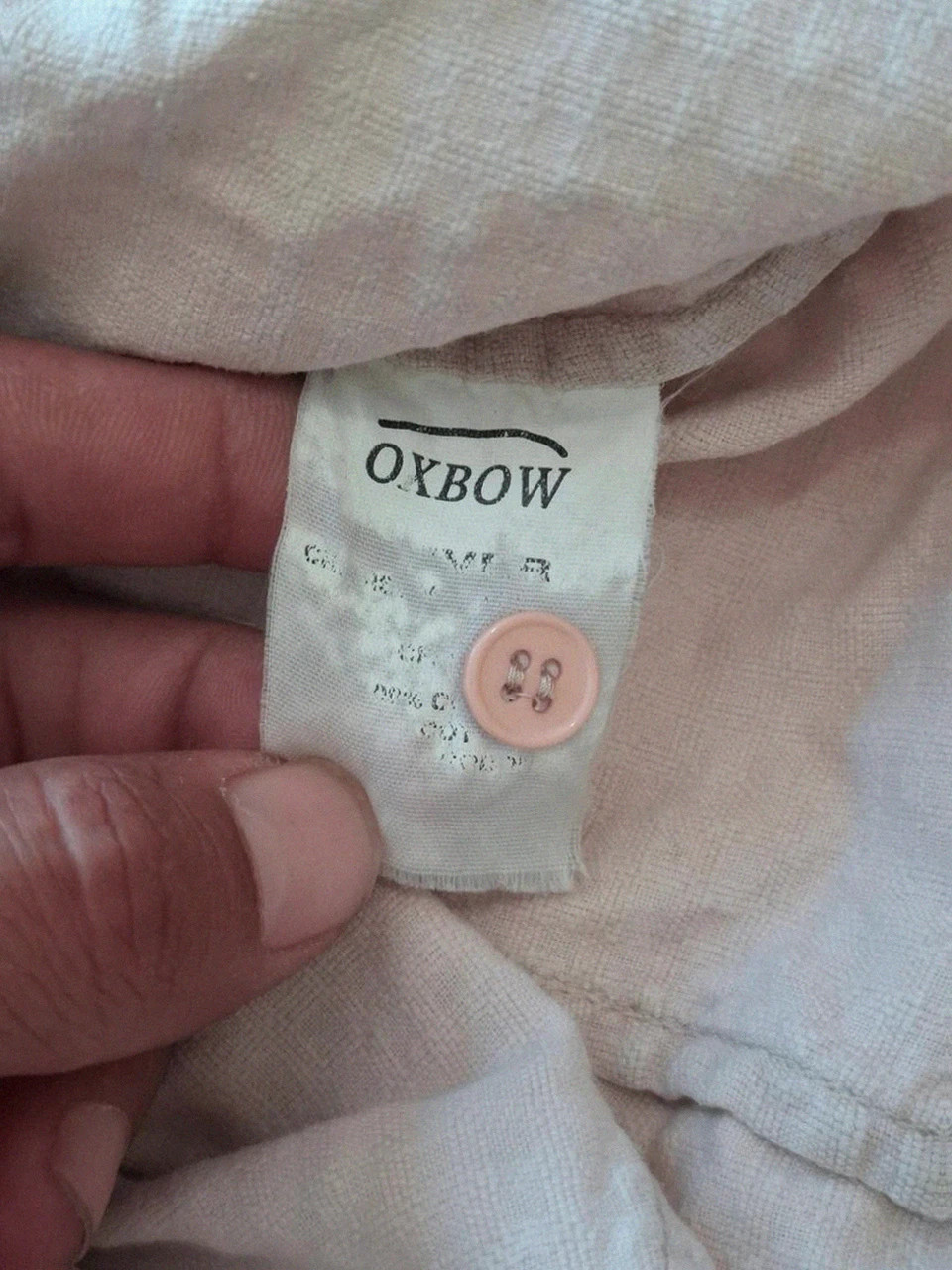 Chemise rétro Oxbow manches longues - Rose poudré / Beige - Taille 2 (S/M) – Oxbow – taille M / 38 / 10 5