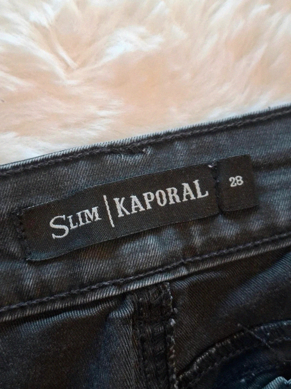 Jean Slim Kaporal - Noir délavé - Taille 28 (FR 38) – Kaporal – taille M / 38 / 10 5
