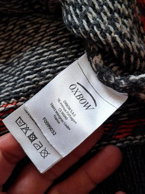 Pull-over Oxbow Gris & Orange Motifs Norvégiens T.L – Oxbow – taille L 5