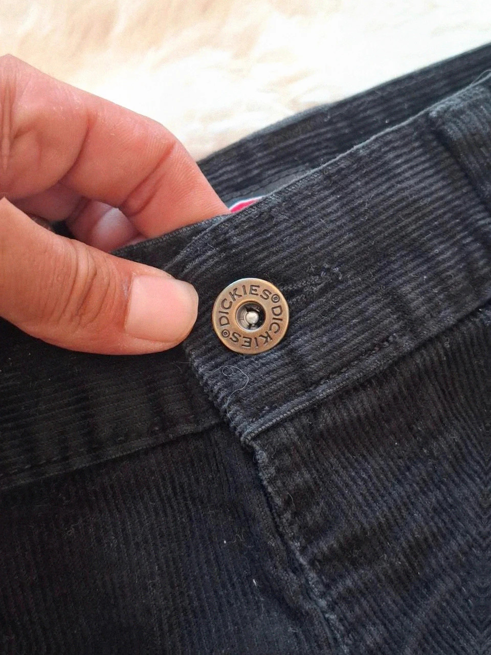 Pantalon cargo en velours côtelé noir / carpenter Dickies - Taille 26R (Femme / 34) – Dickies – taille S / 36 / 8 2