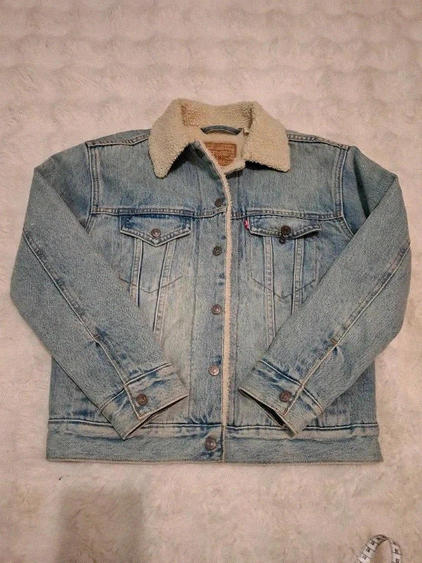 Veste Levi's Premium en Jean Délavée Sherpa Trucker Jacket T.XS – Levi's – taille XS / 34 / 6 2