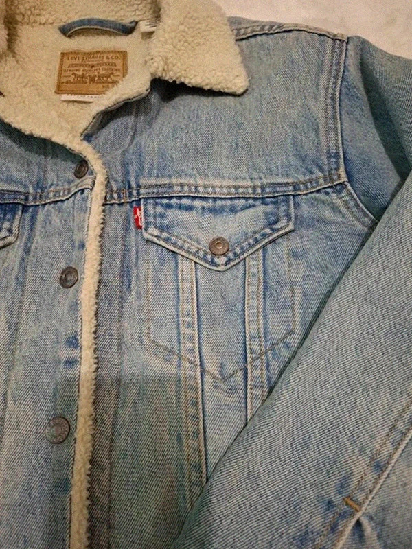 Veste Levi's Premium en Jean Délavée Sherpa Trucker Jacket T.XS – Levi's – taille XS / 34 / 6 5