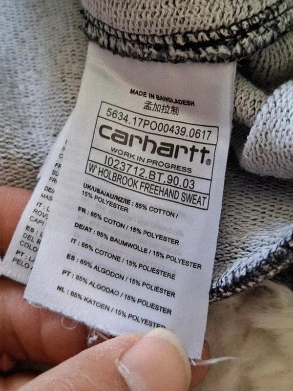 Sweat Carhartt WIP Gris W' Holbrook Freehand Sweat T.XS – Carhartt – taille XS / 34 / 6 5
