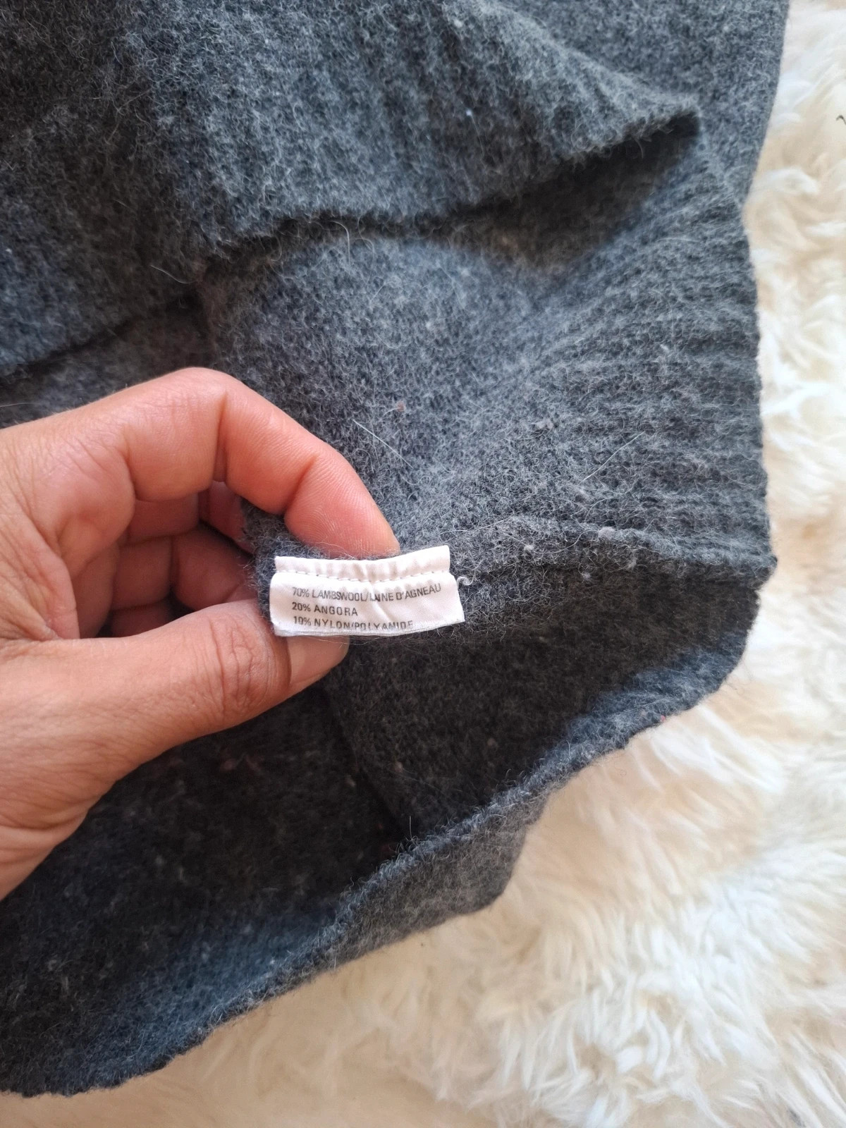 Pull vintage col cheminée 70% laine d'agneau 20% angora motif chalet M L – Vintage Dressing – taille L / 40 / 12 5