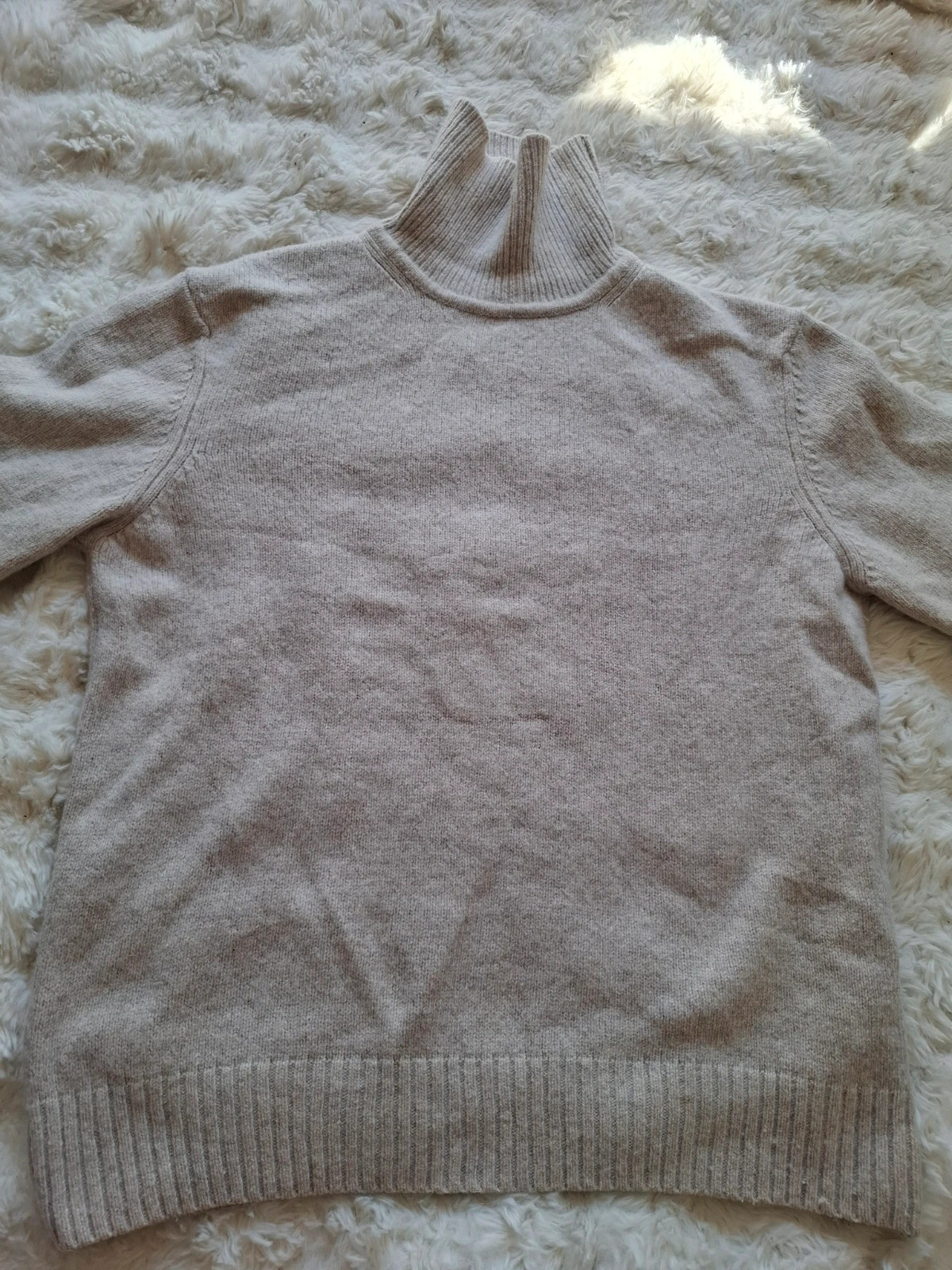 Pull col roulé beige chiné 70% laine oversize Zara taille XL – Zara – taille XL 4