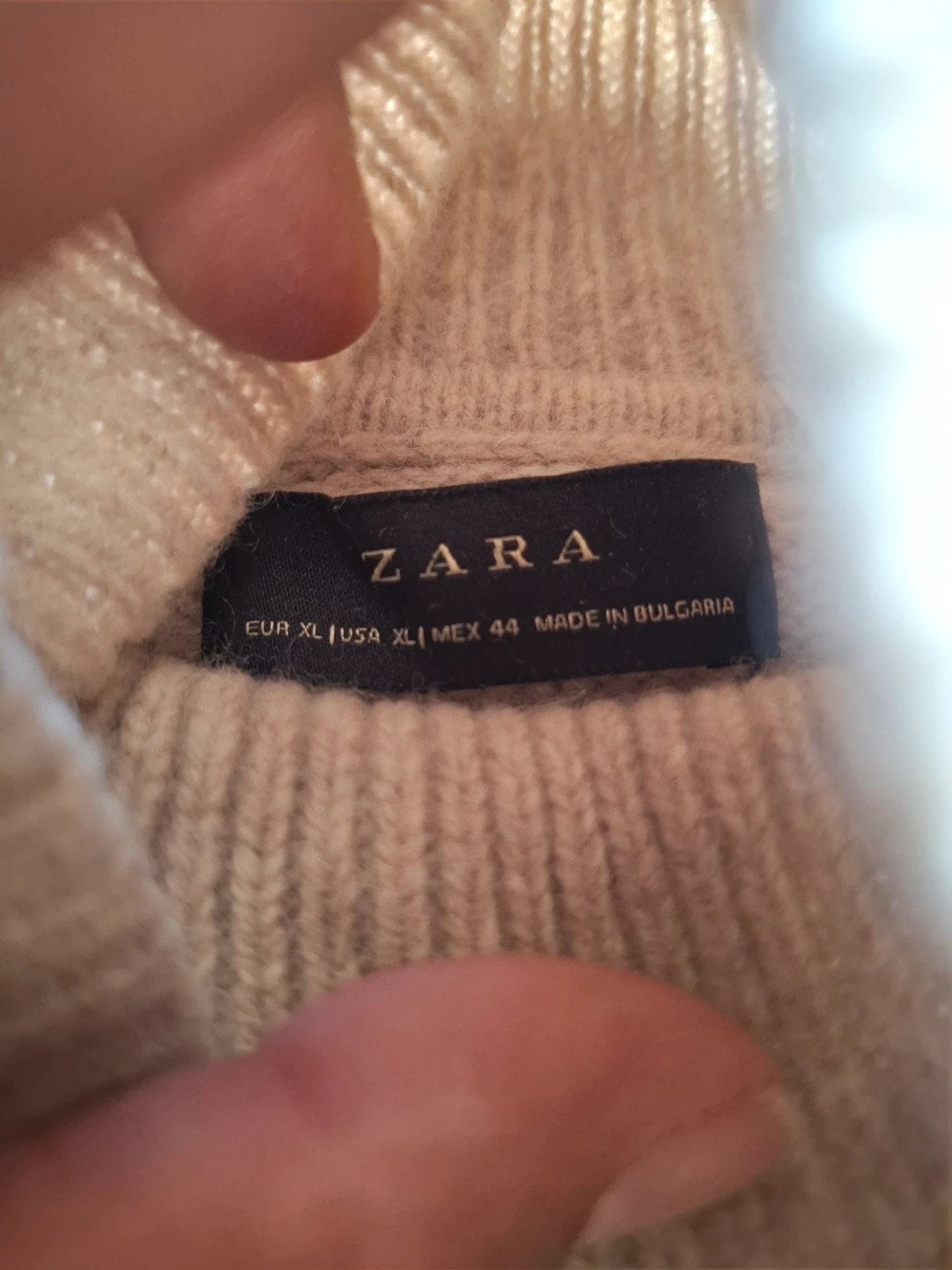 Pull col roulé beige chiné 70% laine oversize Zara taille XL – Zara – taille XL 3