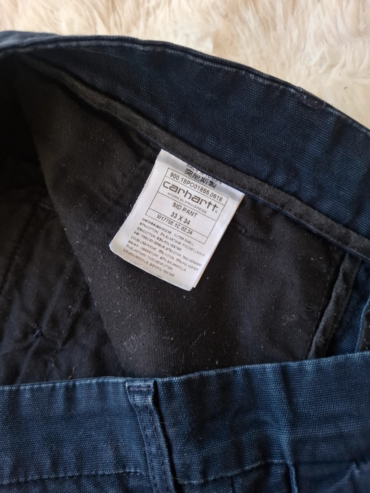 Pantalon chino slim Carhartt WIP Sid Pant bleu marine taille 33/34 – Carhartt – taille W33 | FR 42 3