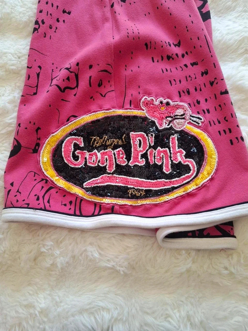 Débardeur Long / Robe "Pink Panther" (Gone Pink / Motor Oil) - Noir & Rose – taille S / 36 / 8 3