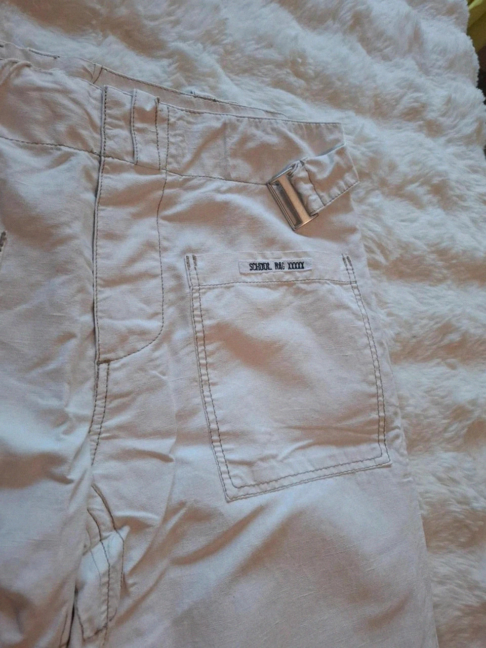Pantalon Large Blanc Cargo School Rag - Taille 32 (FR 40) – School Rag – taille M / 38 / 10 5