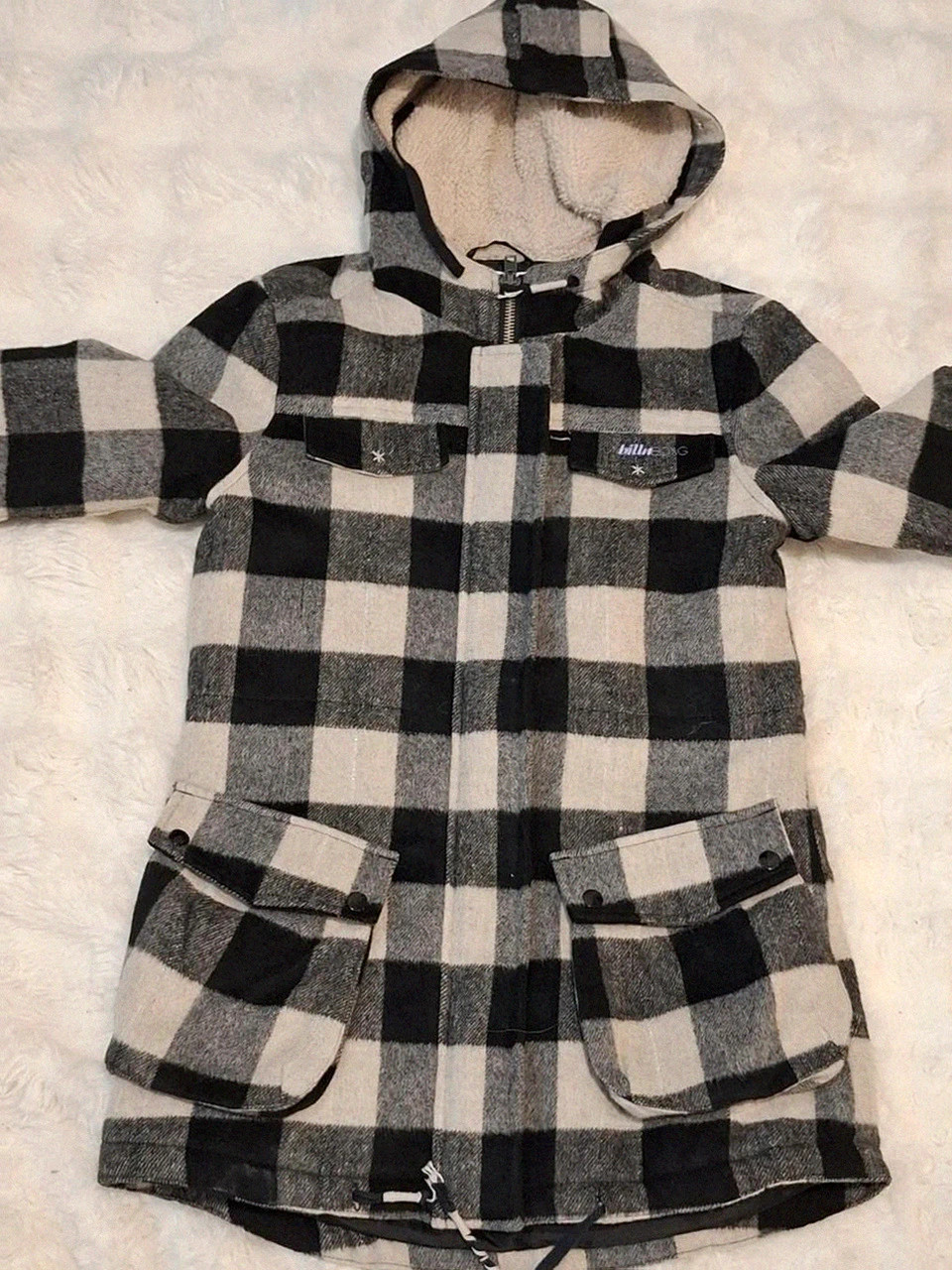 Manteau / Veste à Capuche Carreaux Billabong Rétro Y2K T.S / S – Billabong – taille S / 36 / 8 5