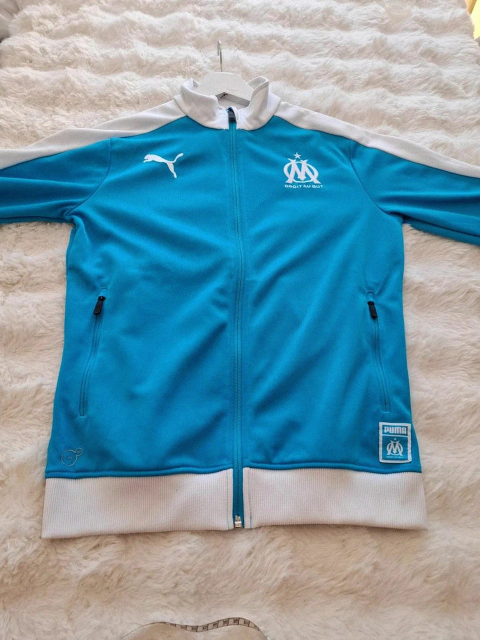 Veste Puma de survêtement - Olympique de Marseille (OM) DryCell - Blanc / Bleu ciel - Taille XS – Puma – taille XS 2