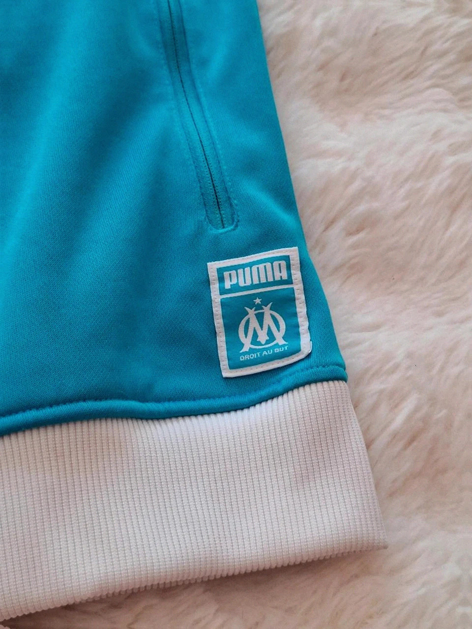 Veste Puma de survêtement - Olympique de Marseille (OM) DryCell - Blanc / Bleu ciel - Taille XS – Puma – taille XS 3