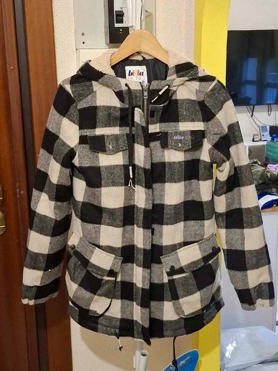 Manteau / Veste à Capuche Carreaux Billabong Rétro Y2K T.S / S