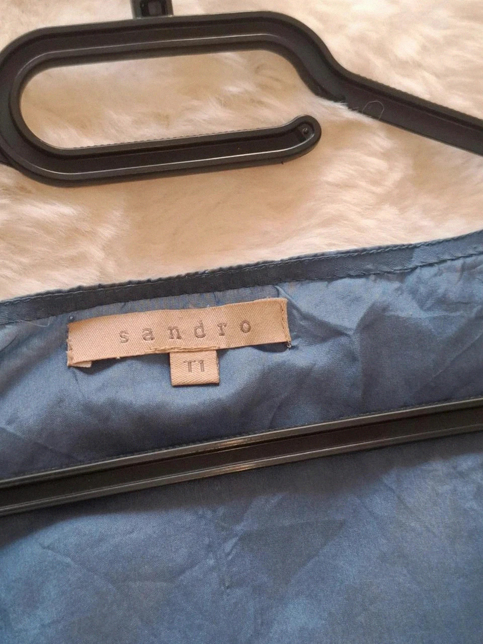 Tunique bleue en soie brodée fluide Sandro - Taille 1 (T36) / Top long – Sandro – taille S / 36 / 8 3