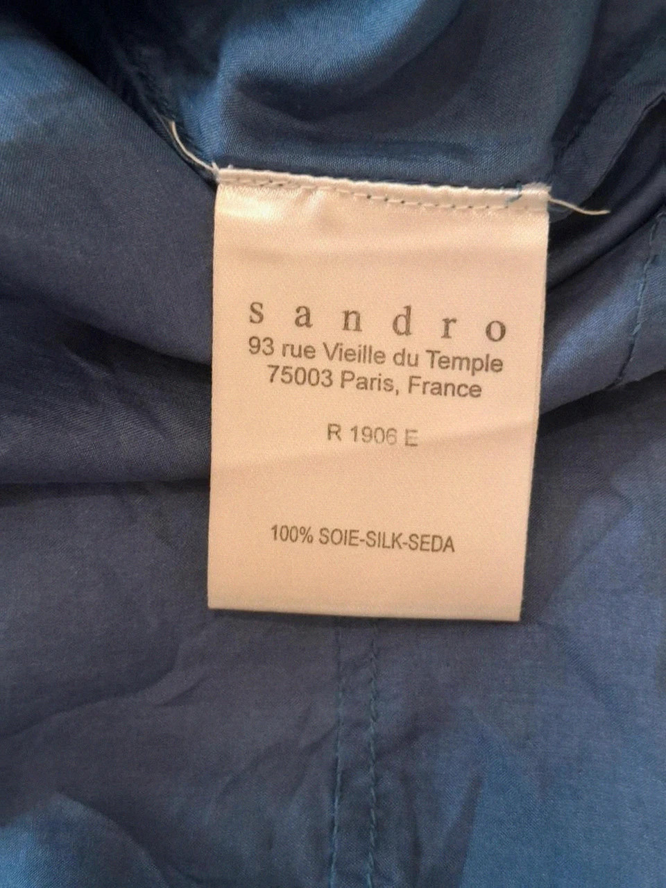 Tunique bleue en soie brodée fluide Sandro - Taille 1 (T36) / Top long – Sandro – taille S / 36 / 8 4