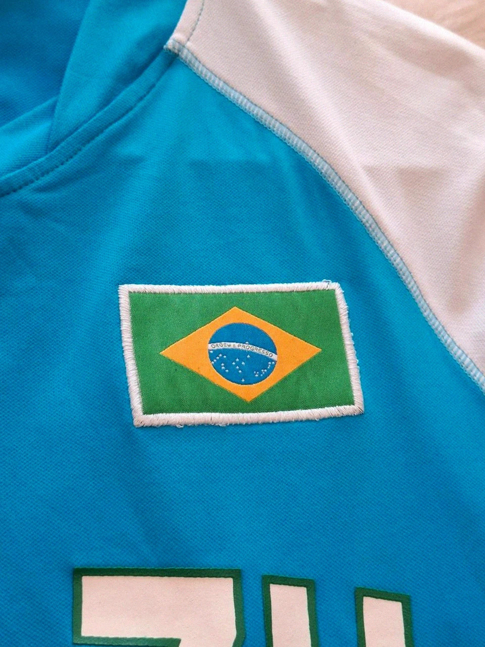 T-shirt vintage Kappa bleu et blanc "Brazil" - Taille M – Kappa – taille M 4