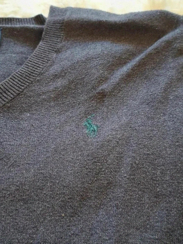 Pull gris léger Polo by Ralph Lauren Col V Coudières 14-16 Ans (S) – Polo Ralph Lauren – taille S 2