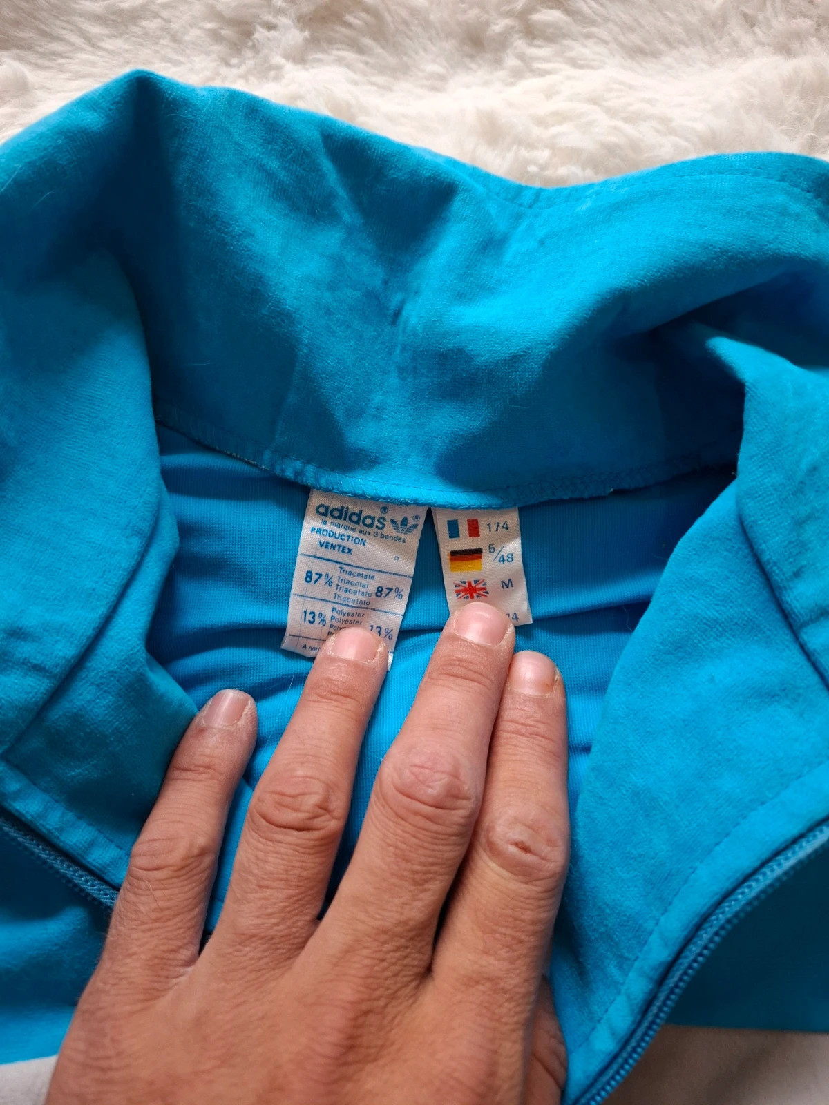 Veste de survêtement vintage Adidas Ventex France bleu gris rétro taille M – adidas – taille M 3