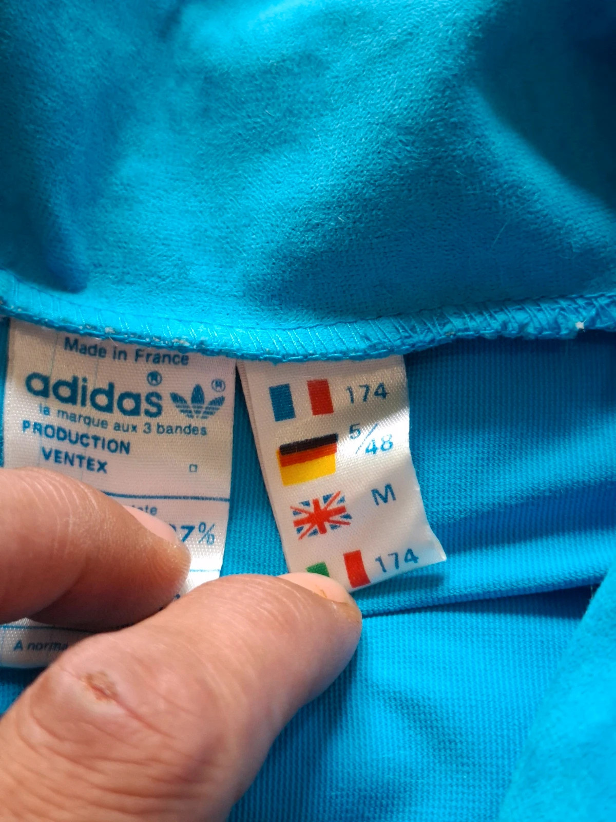 Veste de survêtement vintage Adidas Ventex France bleu gris rétro taille M – adidas – taille M 5