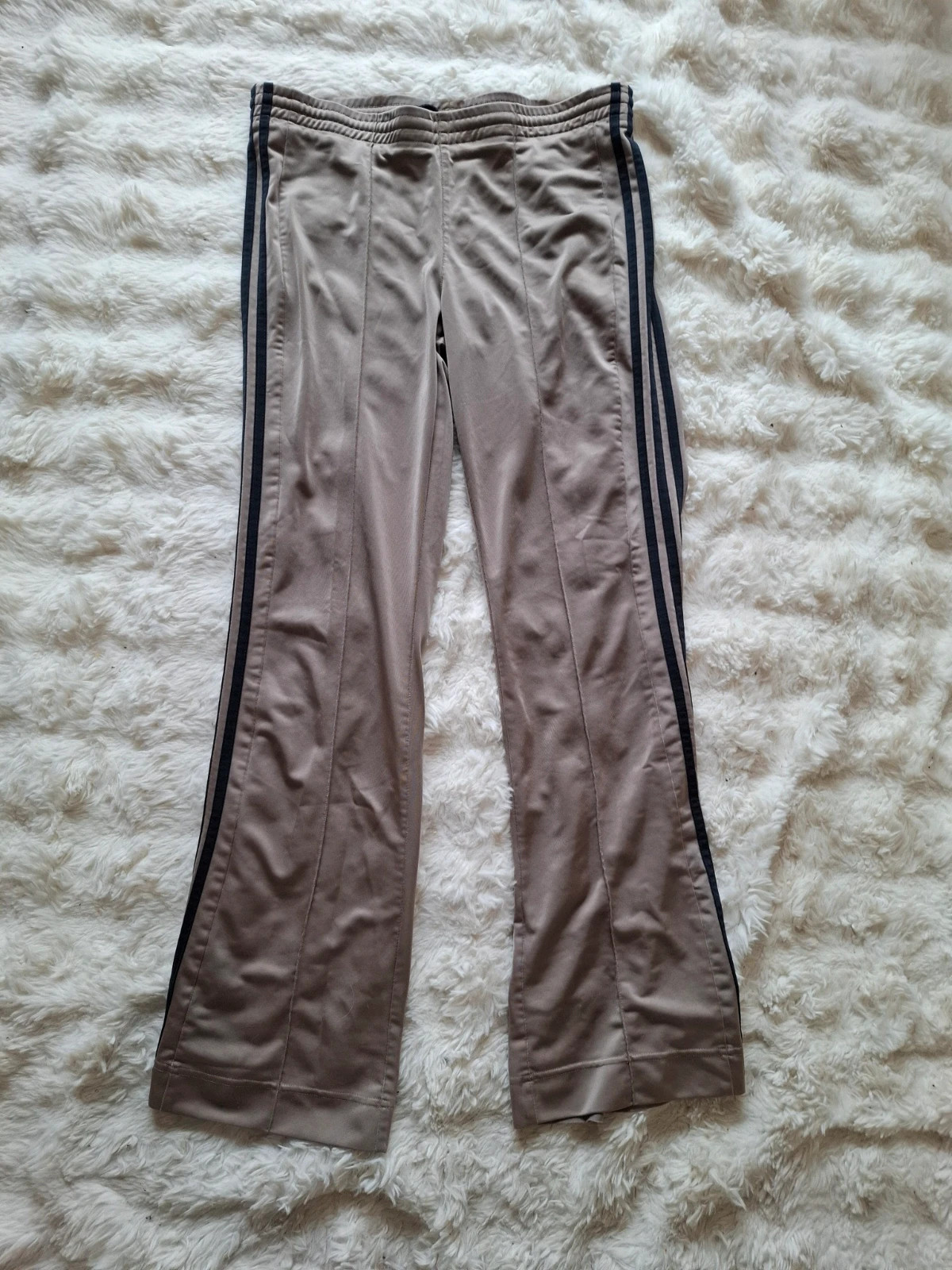 Pantalon de survêtement vintage Adidas marron beige flare rétro taille L