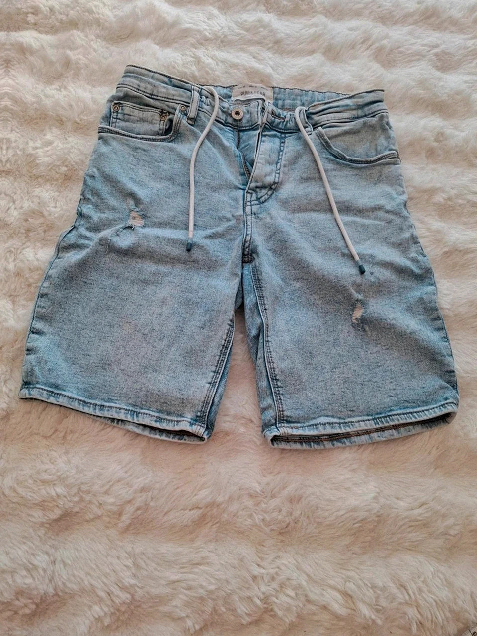 Jean Pull&Bear Clair Délavé avec cordon - Short Taille 40 (USA 31)