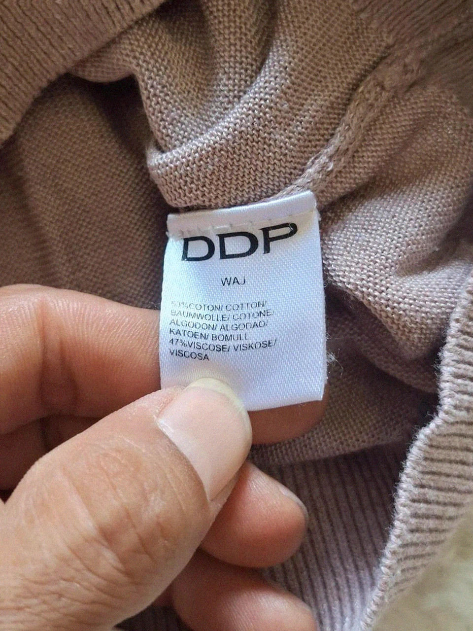 Cache-Cœur Pull-over DDP Poudré Rose T.M (53% Coton) – DDP – taille M / 38 / 10 5