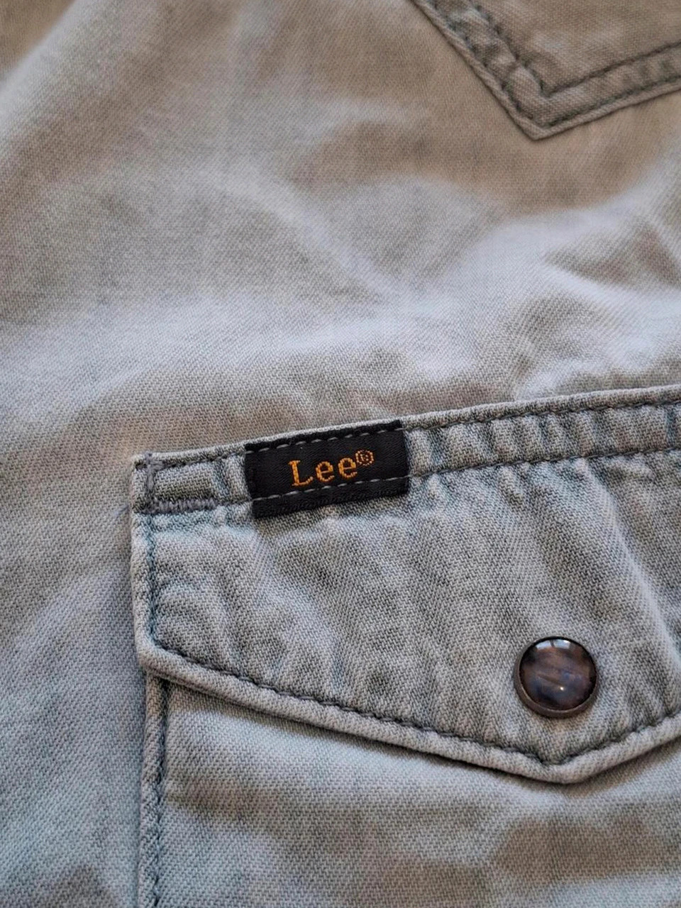 Chemise Lee en jean délavée - Effet dégradé Ombré - Taille S - 100% Coton – Lee – taille S / 36 / 8 3
