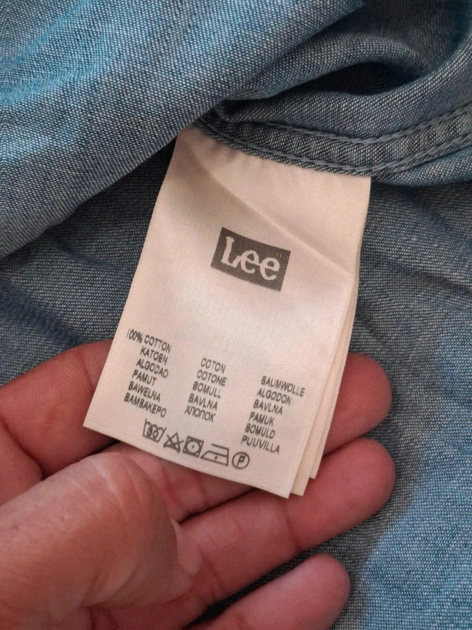 Chemise Lee en jean délavée - Effet dégradé Ombré - Taille S - 100% Coton – Lee – taille S / 36 / 8 5