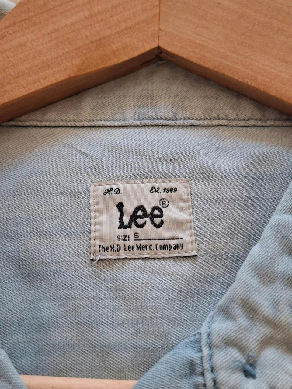 Chemise Lee en jean délavée - Effet dégradé Ombré - Taille S - 100% Coton – Lee – taille S / 36 / 8 4