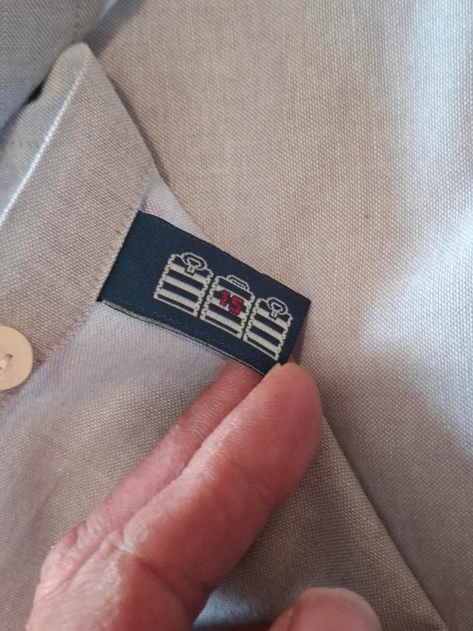 Chemise à manches longues Serge Blanco gris clair - Taille L - Broderie "15" – Serge Blanco – taille L 5