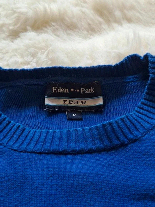 Pull Eden Park Team Bleu & Blanc Brodé Dos Crewneck T.M – Eden Park – taille M 3