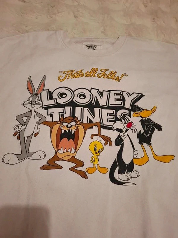 Sweat-shirt Crop Top Looney Tunes "That's All Folks!" Reworké Undiz T.L – Undiz – taille L / 40 / 12 3