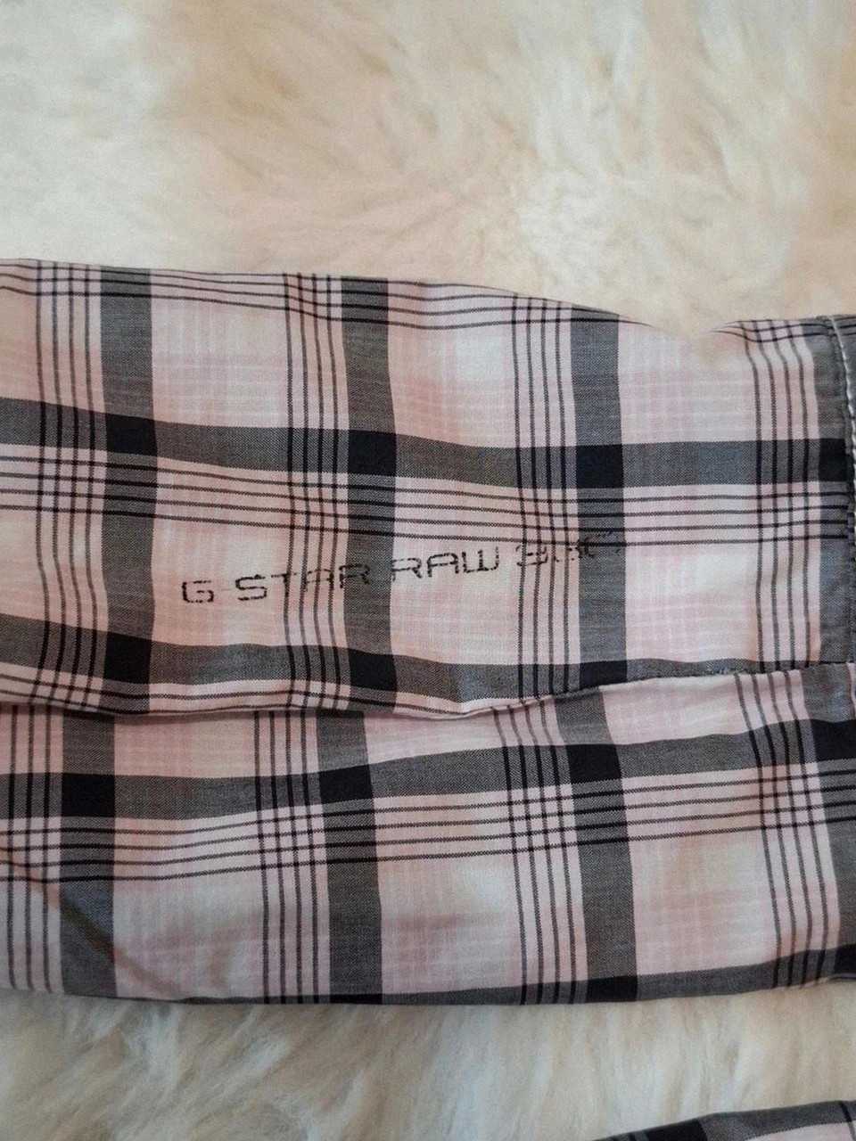 Chemise G-Star Raw rose et noir à carreaux - Taille M - Coupe cintrée – G-Star – taille M 5