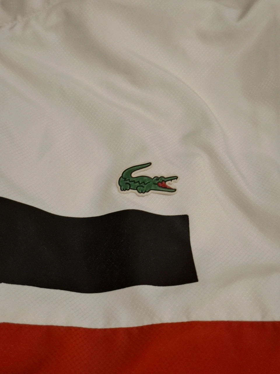 Veste Sport / Coupe-Vent Lacoste Blanc, Rouge & Noir T.3 (S) - Modèle WH9136 – Lacoste Sport – taille S 4