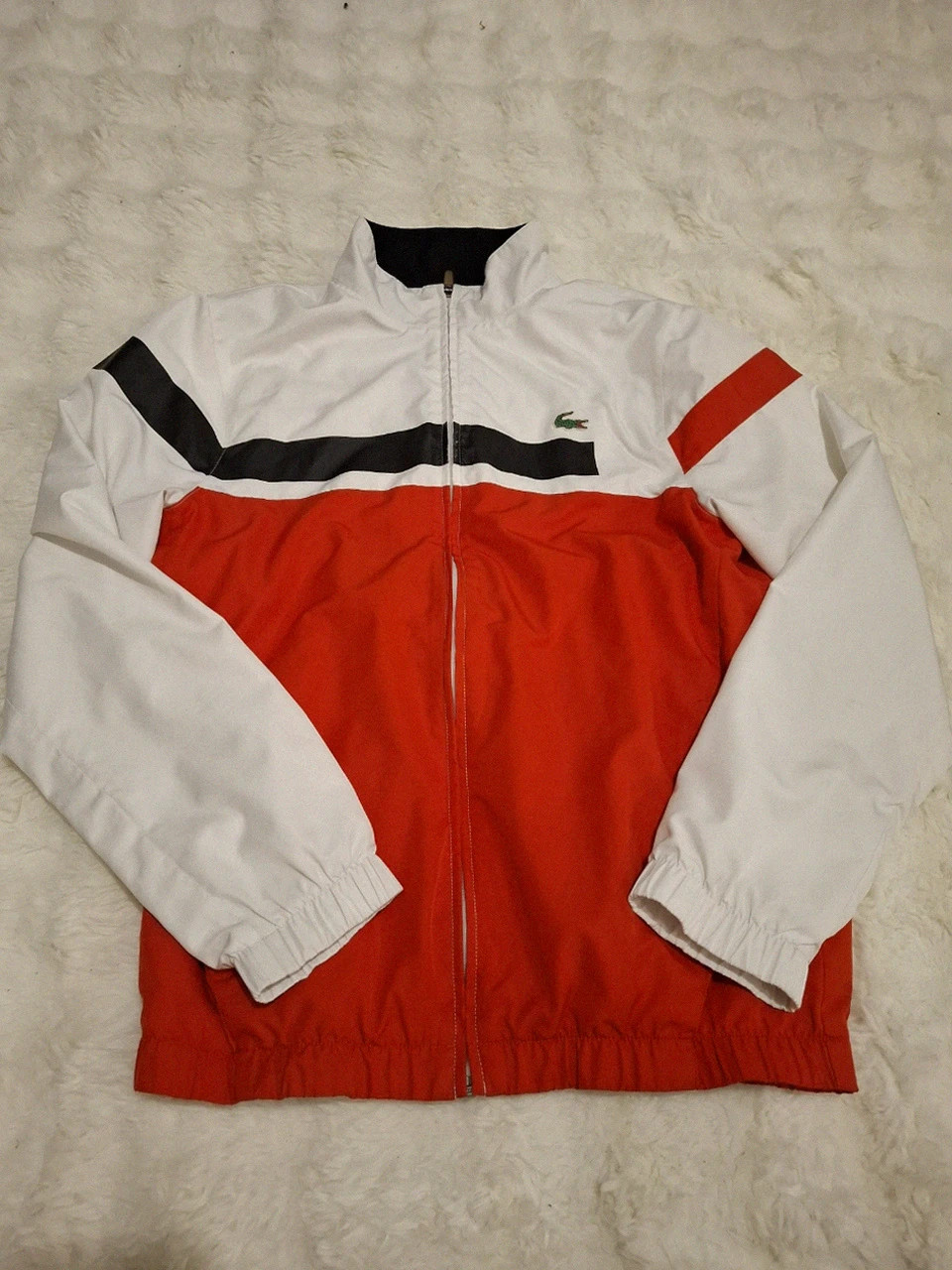 Veste Sport / Coupe-Vent Lacoste Blanc, Rouge & Noir T.3 (S) - Modèle WH9136 – Lacoste Sport – taille S 2