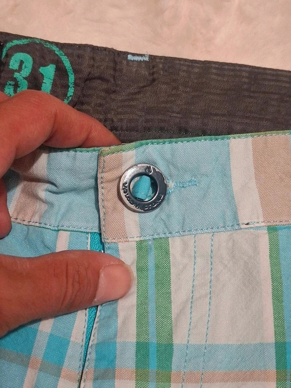 Short Volcom à carreaux bleu / blanc - Taille 31 - Style casual / skate – Volcom – taille W31 | FR 40 2