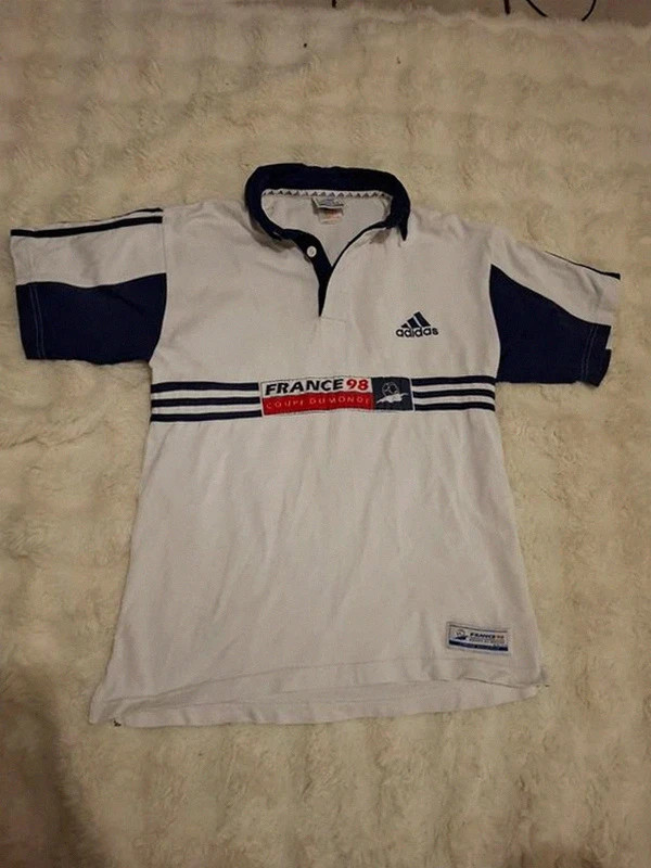 Polo Vintage Coupe du Monde Adidas France 98 (Licence Officielle) T.XS