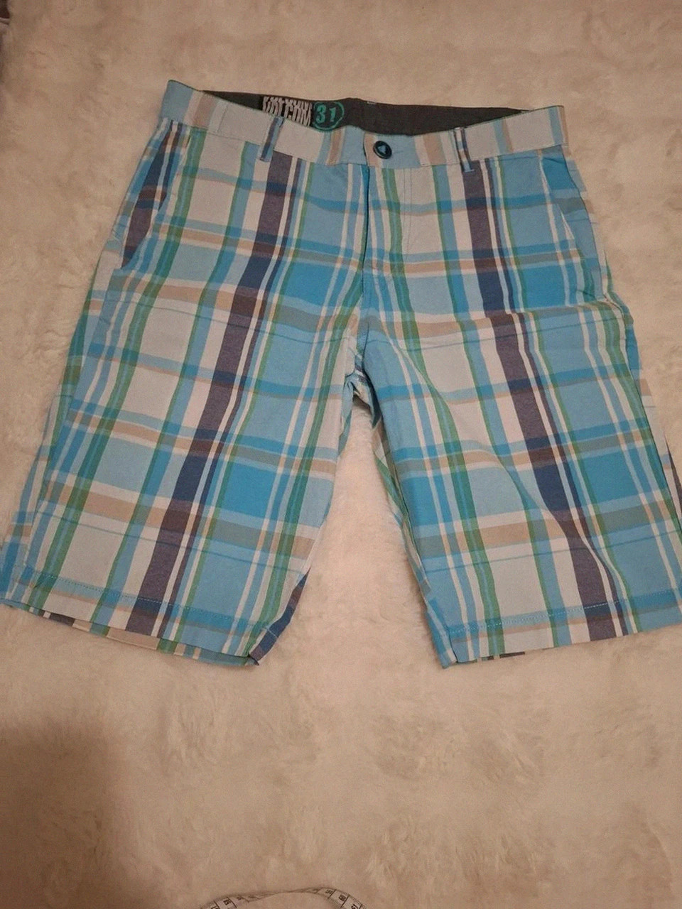 Short Volcom à carreaux bleu / blanc - Taille 31 - Style casual / skate
