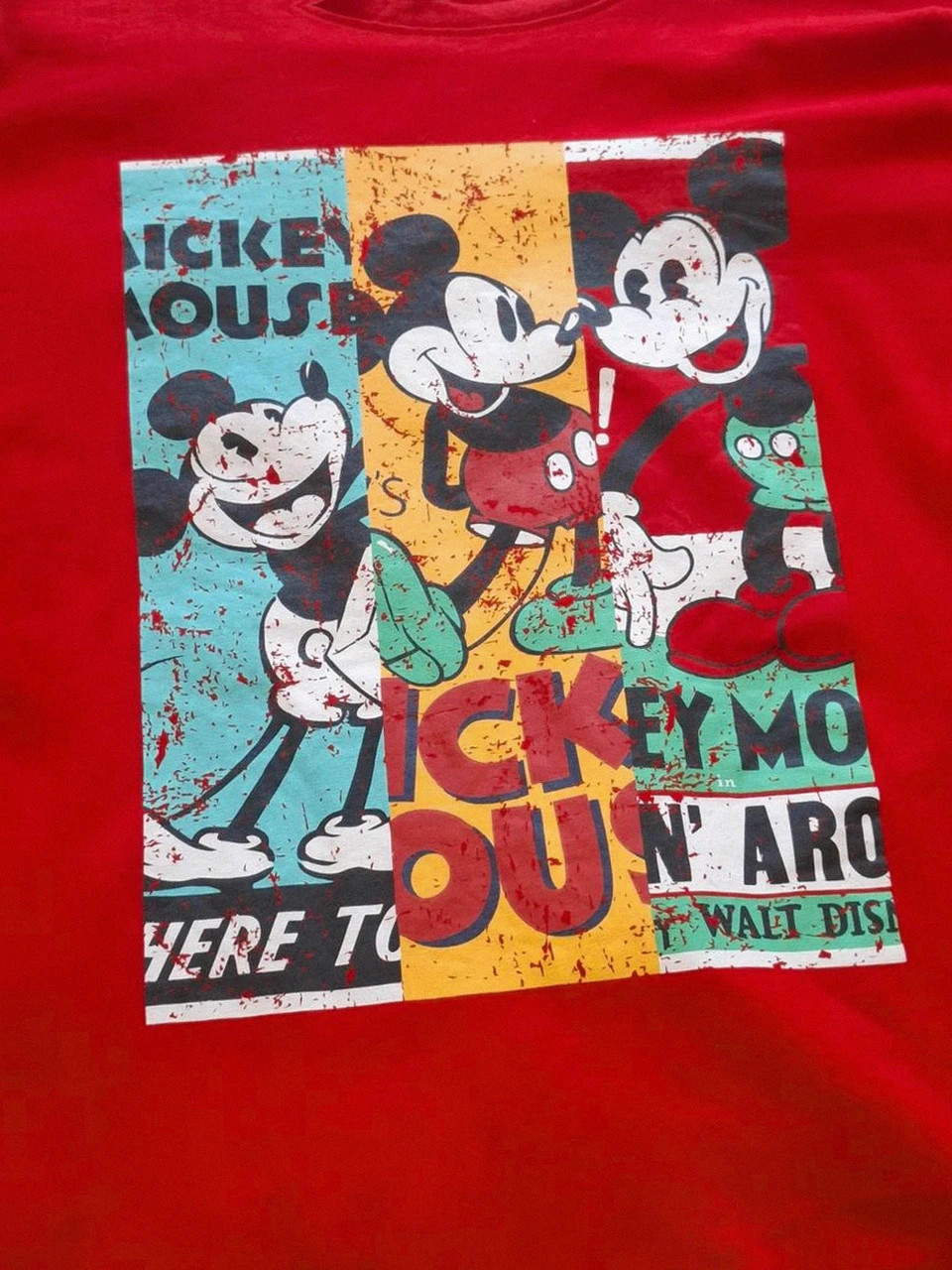 T-shirt Mickey Mouse Disney Rouge Manche Longue - Taille S – Disney – taille S 3
