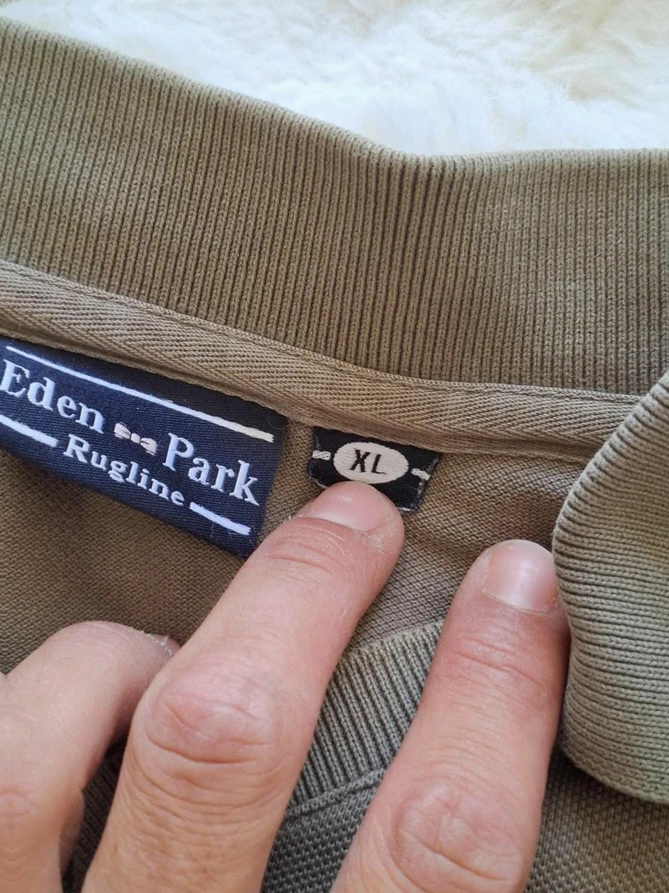 Polo Manches Courtes Vintage Eden Park Rugline Kaki / Taupe T.XL – Eden Park – taille XL 4