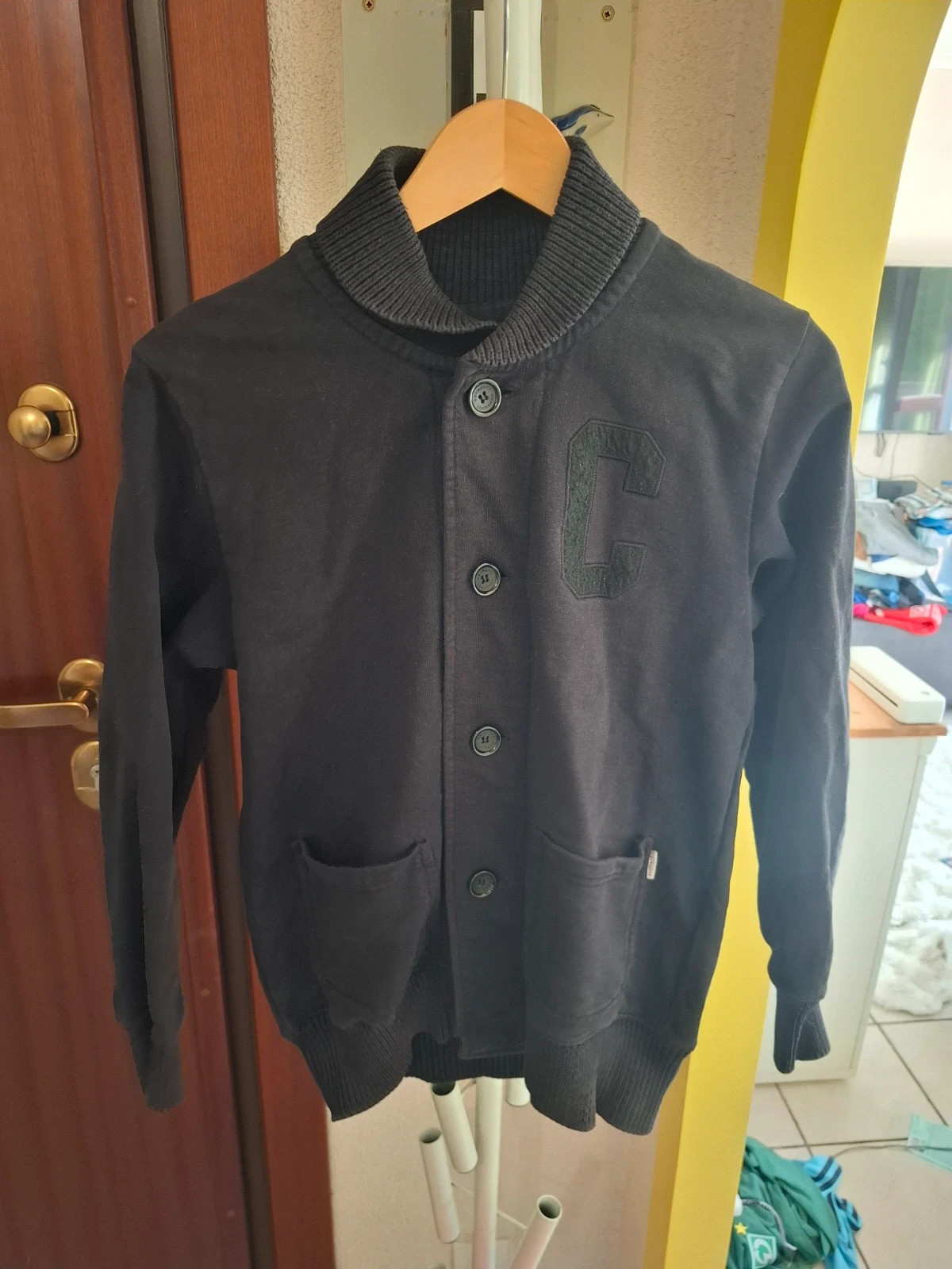 Veste cardigan zippée boutons Carhartt noir col teddy taille S workwear