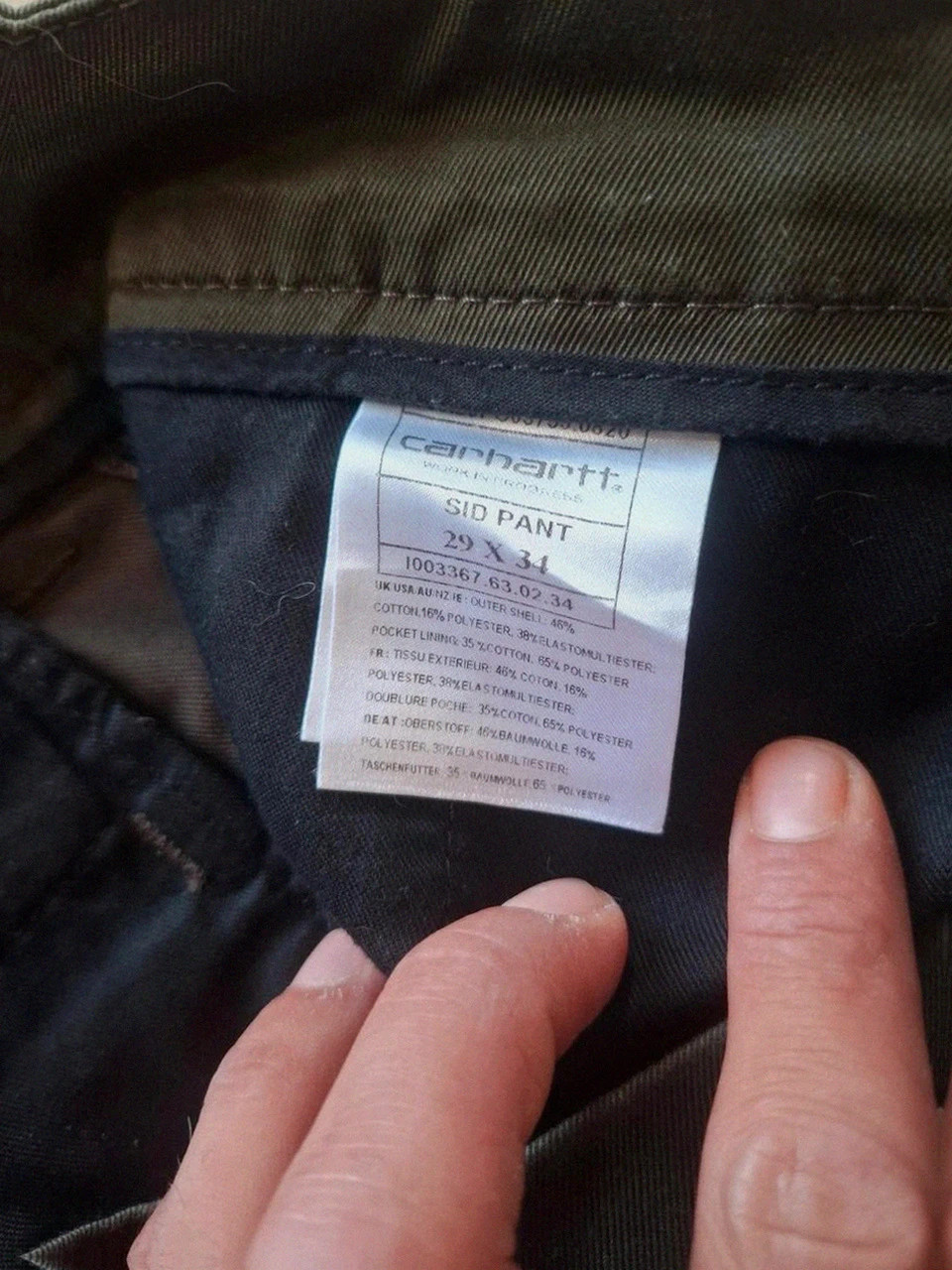 Pantalon Slim / Chino Carhartt Wip Sid Pant Kaki Vert T.W29 L34 – Carhartt WIP – taille W29 | FR 38 3