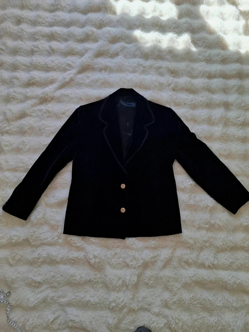 Veste / Blazer en velours noir - Ornées de boutons dorés - Taille unique / M – taille M / 38 / 10 2