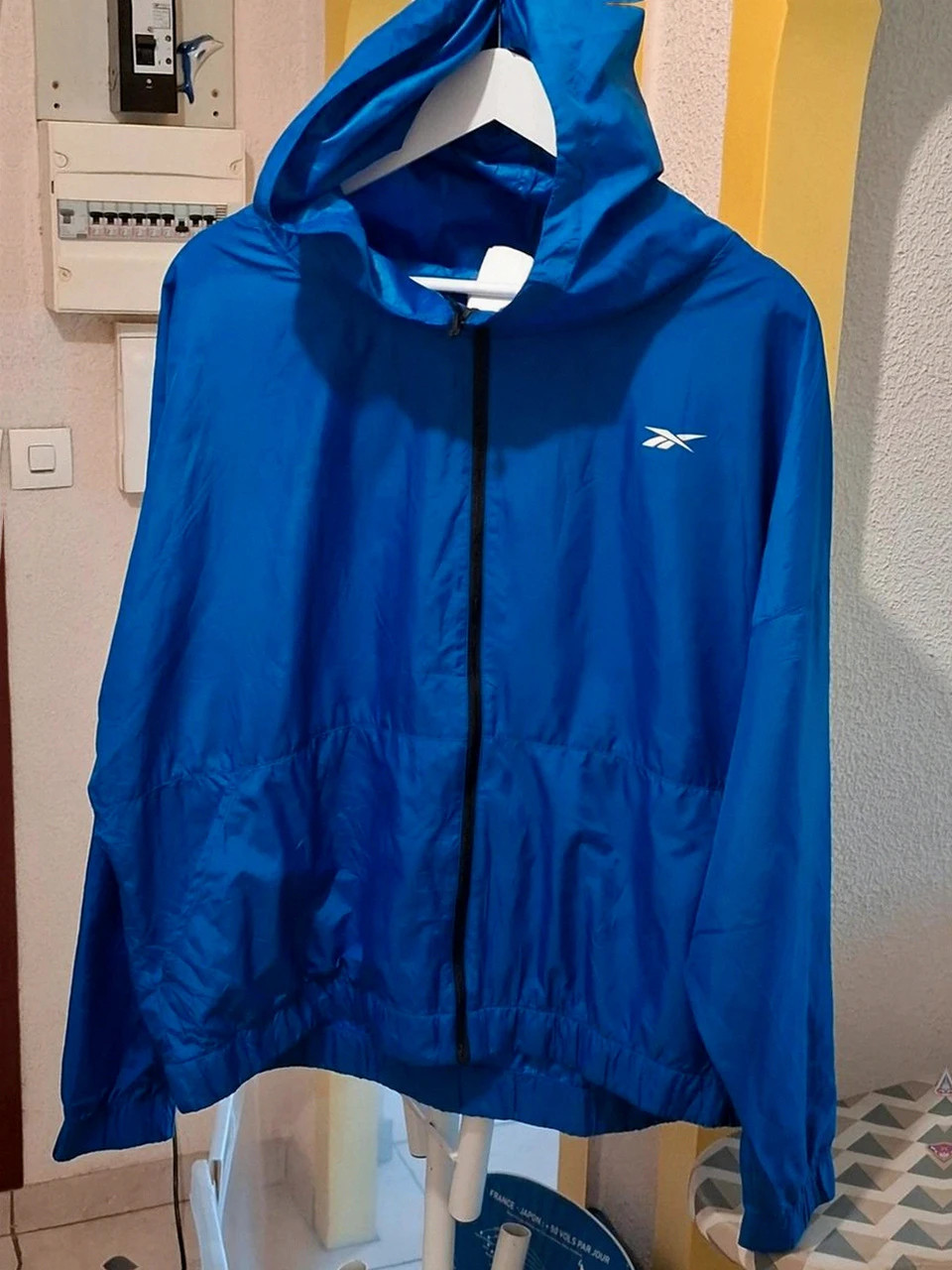 Veste Zippée à Capuche / Coupe-Vent Reebok Speedwick Bleu & Noir T.XL