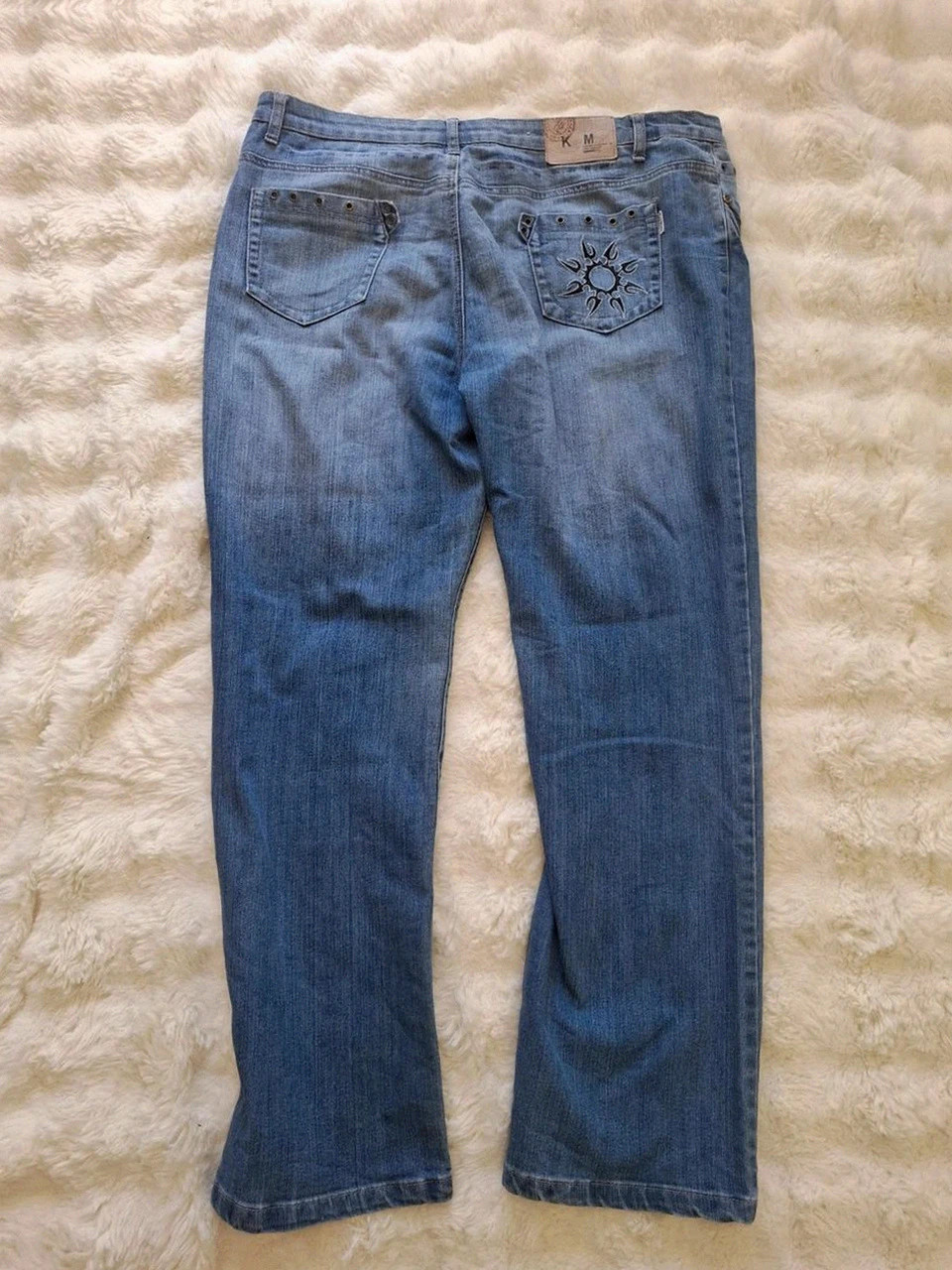 Jean bootcut / droit Key Mind - Bleu délavé - Taille 50 (Modèle femme) – taille 5XL / 50 / 22 5