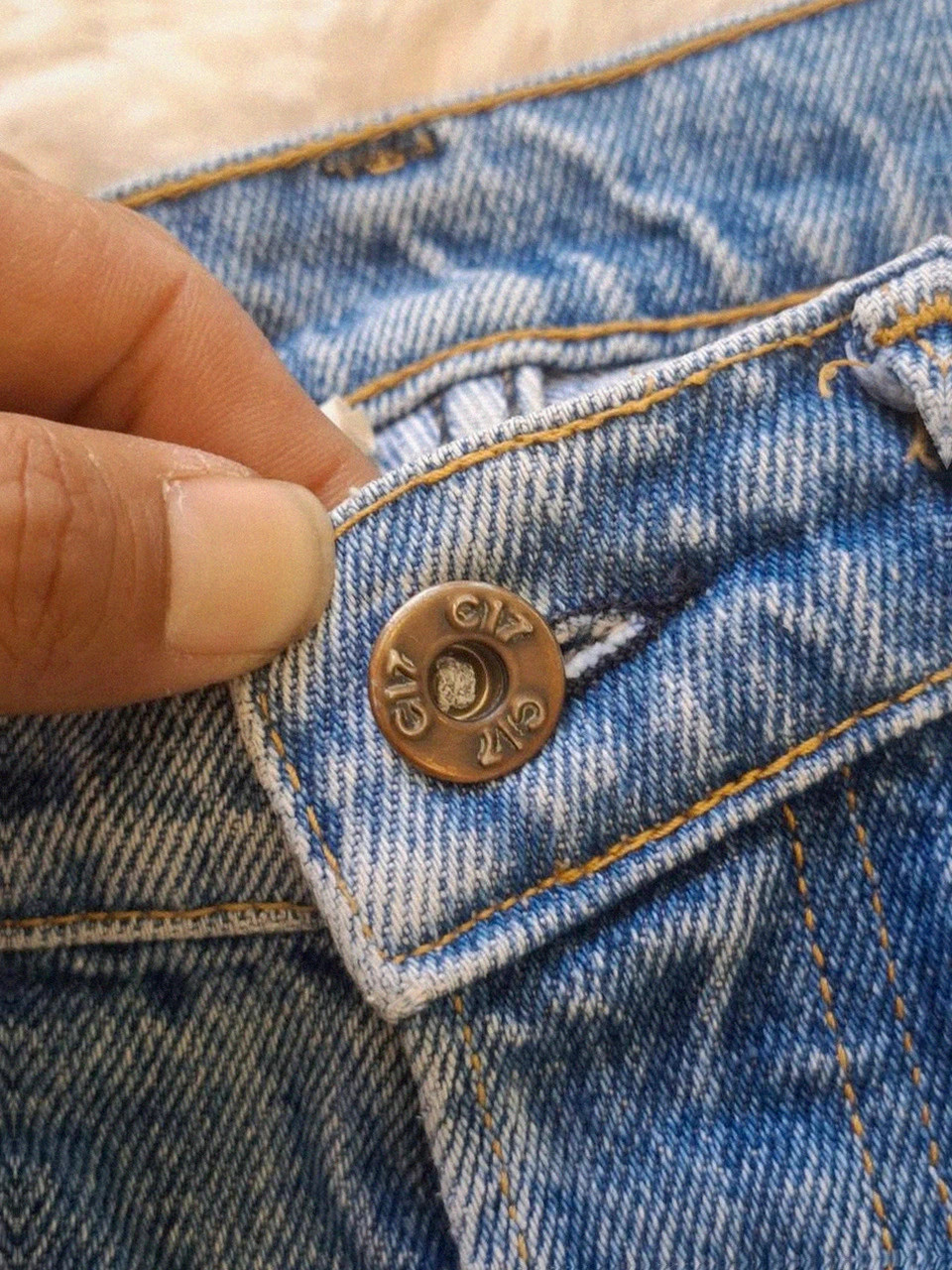 Jean Vintage / Droit C17 - Stone Wash Bleu - Taille 38 (Fabriqué en France) – C17 Jeans – taille M / 38 / 10 2