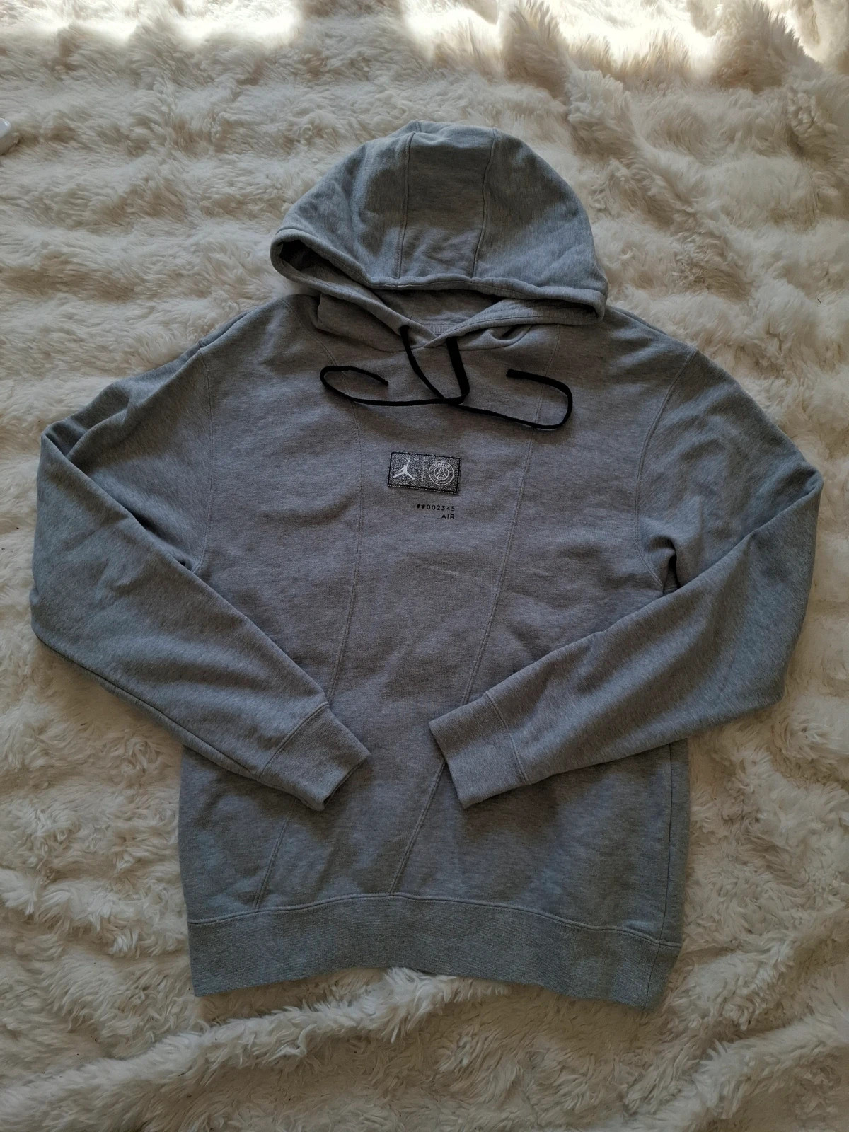 Sweat à Capuche / Hoodie Gris Chiné "Jordan x Paris Saint-Germain" (PSG) T.S
