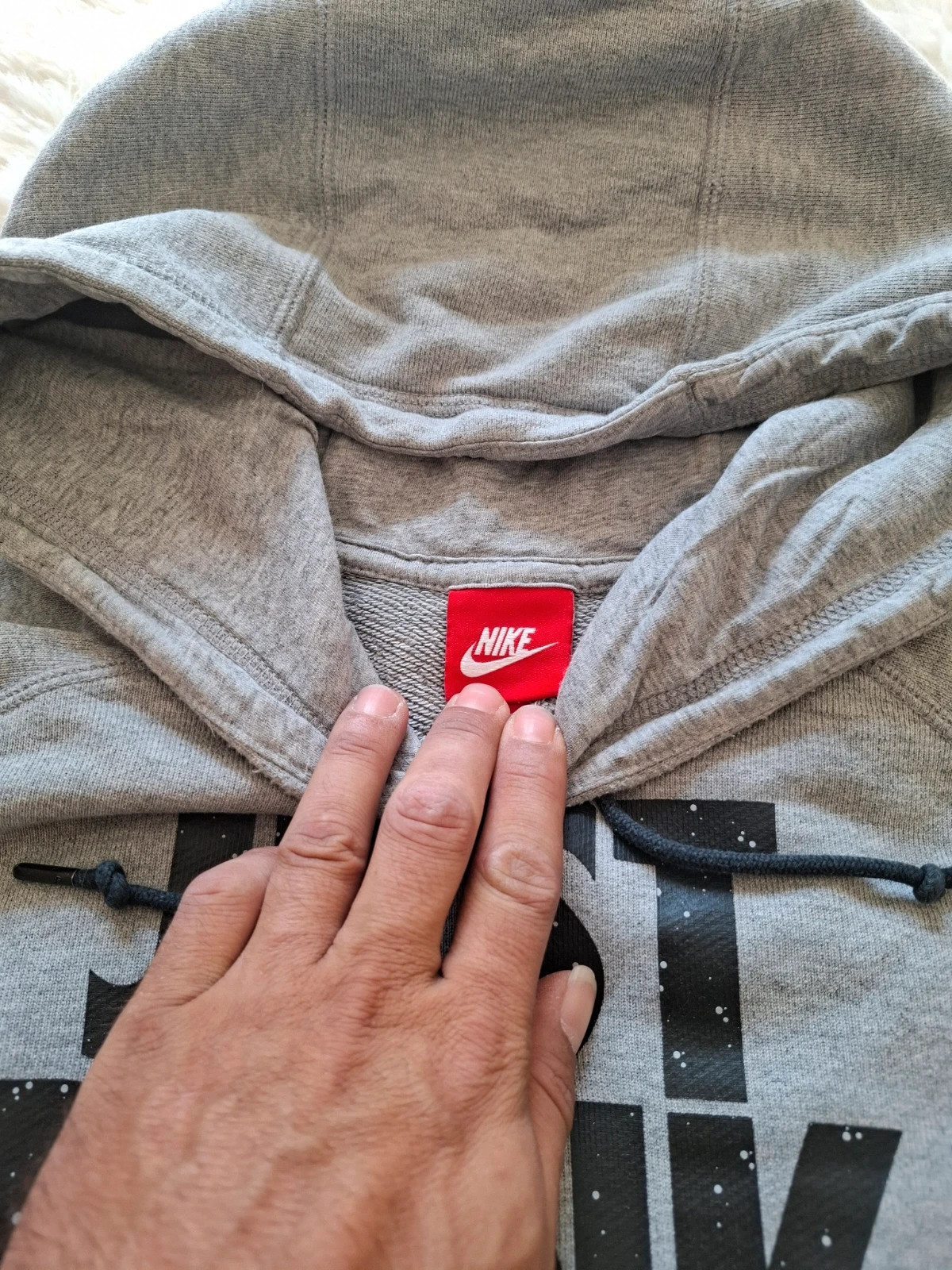 Sweat à Capuche / Hoodie Gris Chiné "Nike Air" Just Dunk It Style Vintage T.S – Nike – taille S 3