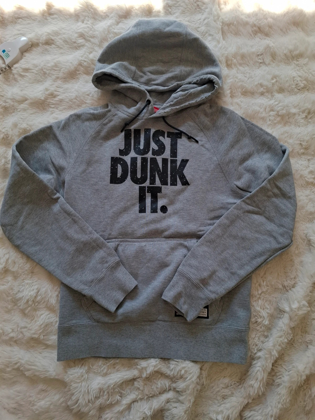 Sweat à Capuche / Hoodie Gris Chiné "Nike Air" Just Dunk It Style Vintage T.S