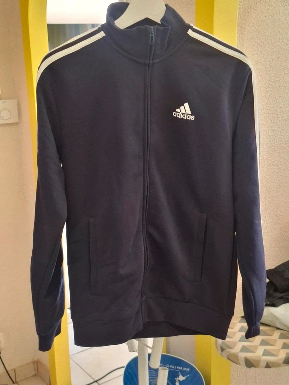 Veste Adidas de Survêtement Blanc et Noir T.XS